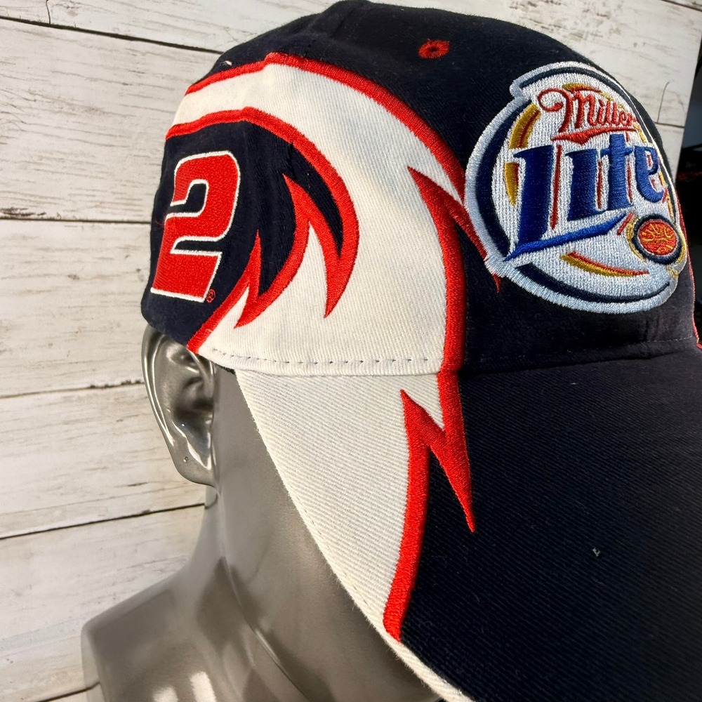 Chase Authentics NASCAR Rusty Wallace Miller Lite #2 Penske Racing Hat Navy Blue